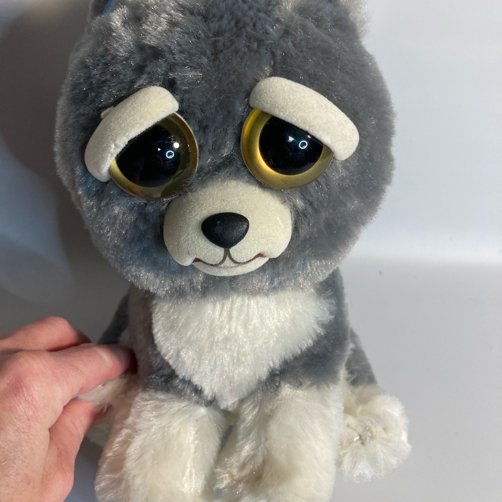 Fiesty Pets Sammy Suckerpunch DOG Wolf 9” Plush Stuffed Animal Gray